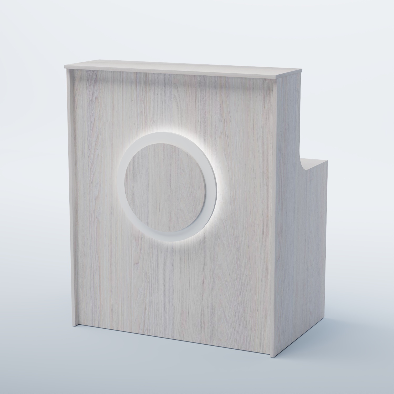 Ресепшен прямоугольный КРУГ №1 Ясень Анкор светлый