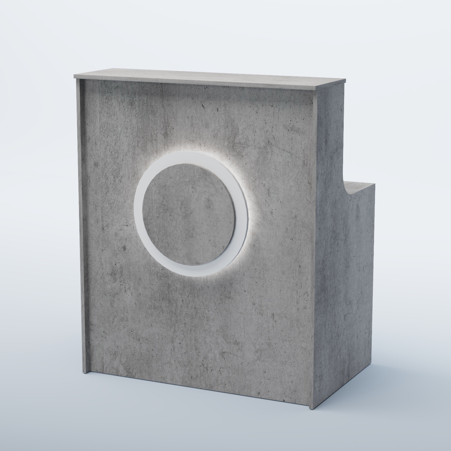 Ресепшен прямоугольный КРУГ №1 Бетон Чикаго светло-серый F186 ST9