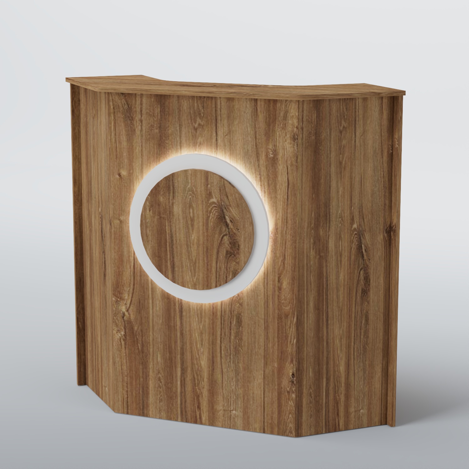 Ресепшен угловой КРУГ №2 Дуб Канзас коричневый