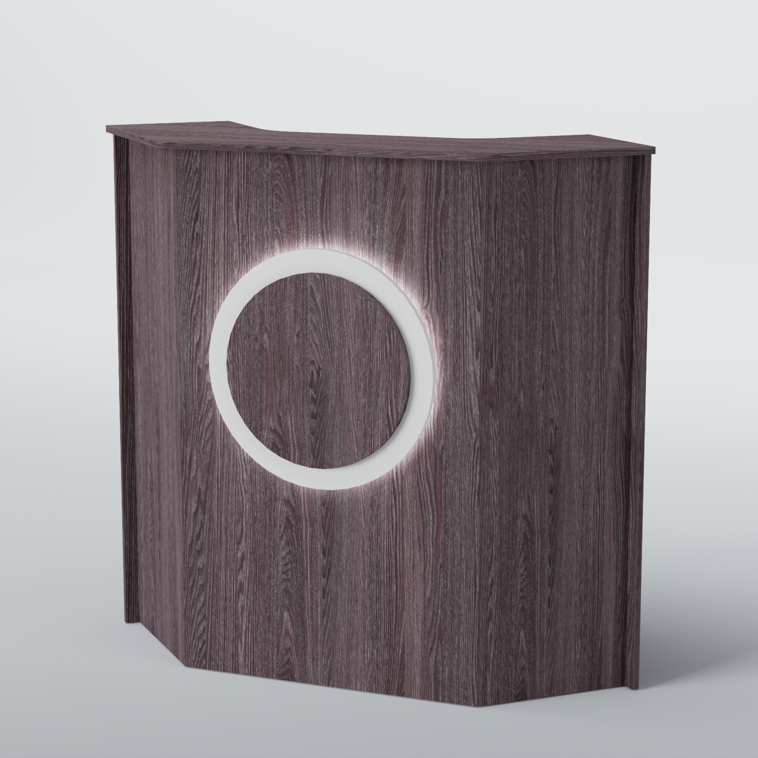 Ресепшен угловой КРУГ №2 Ясень Анкор темный