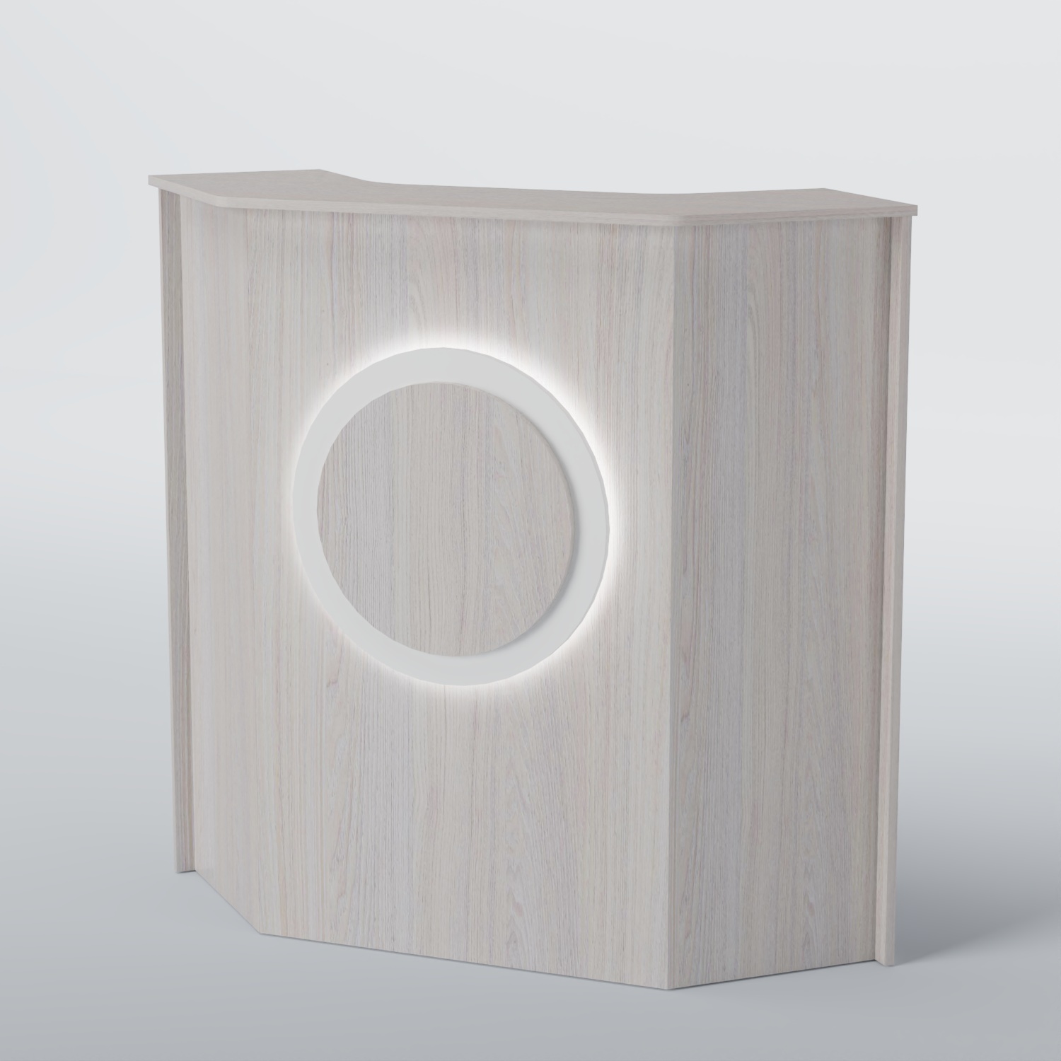 Ресепшен угловой КРУГ №2 Ясень Анкор светлый