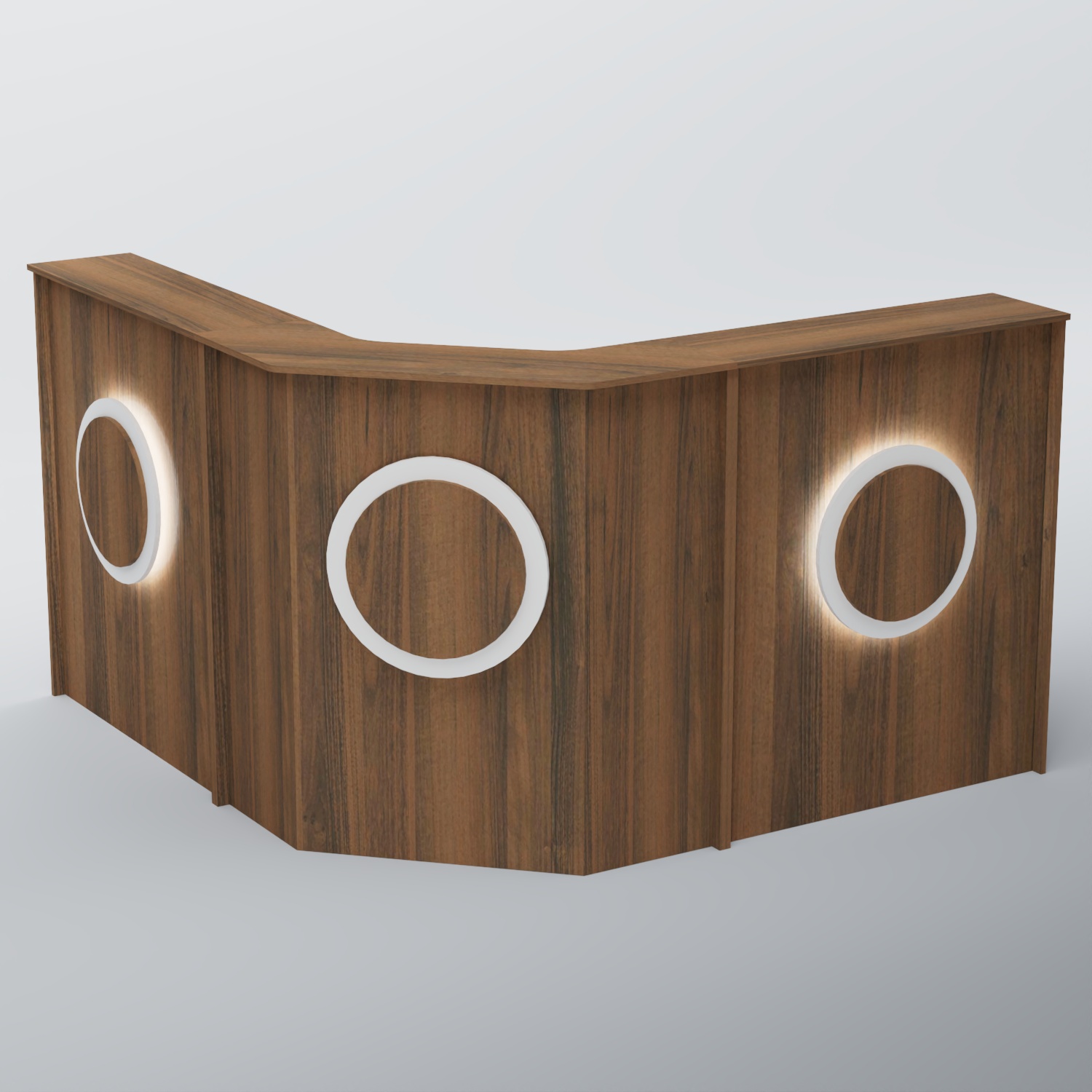 Ресепшен Г-образный КРУГ №3 Орех