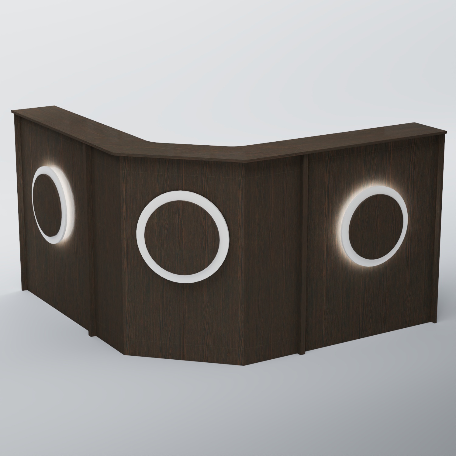 Ресепшен Г-образный КРУГ №3 Дуб Венге