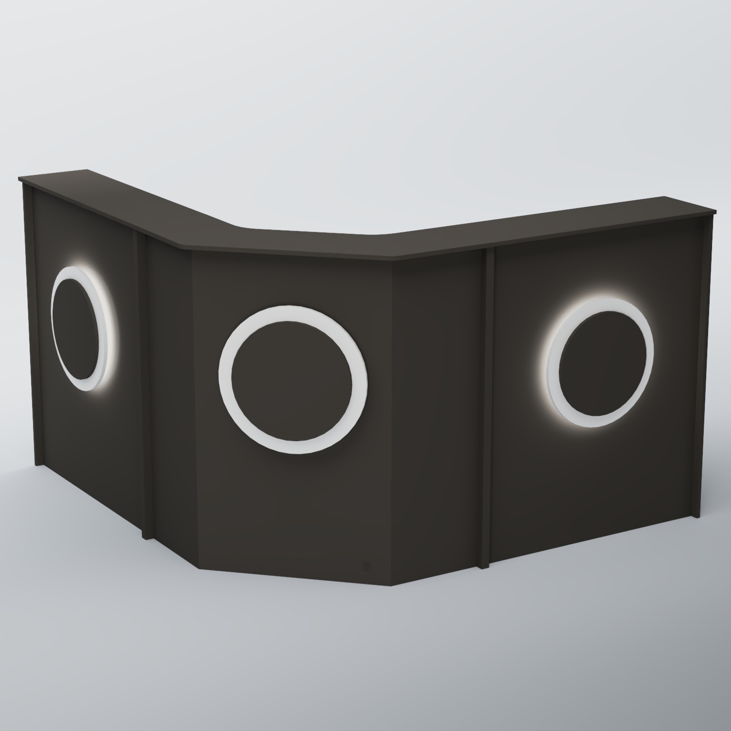 Ресепшен Г-образный КРУГ №3 Черный