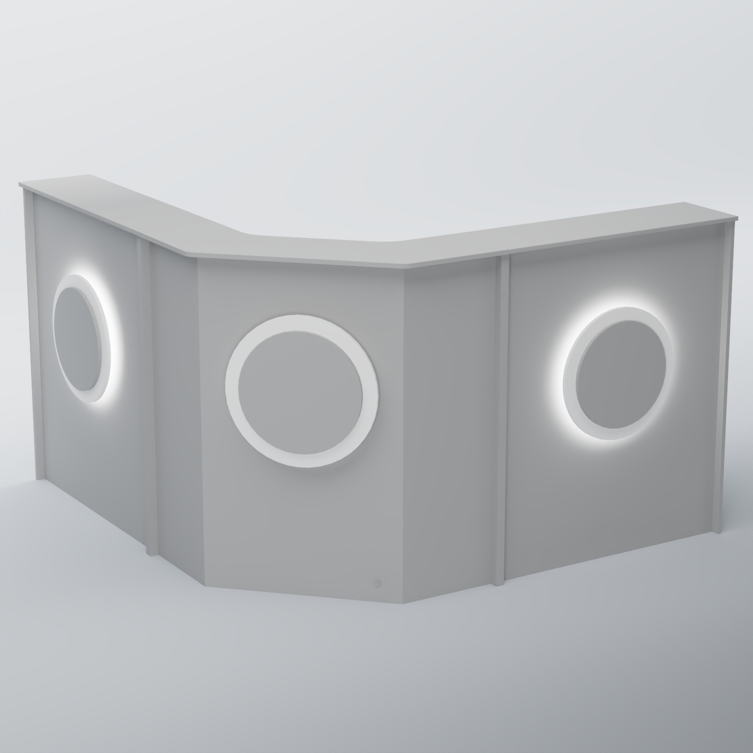 Ресепшен Г-образный КРУГ №3 Серый