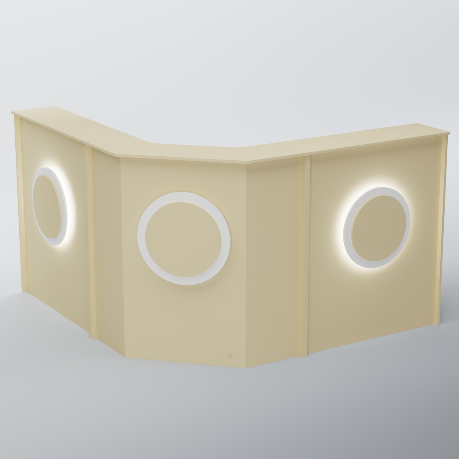 Ресепшен Г-образный КРУГ №3 Крем Вайс