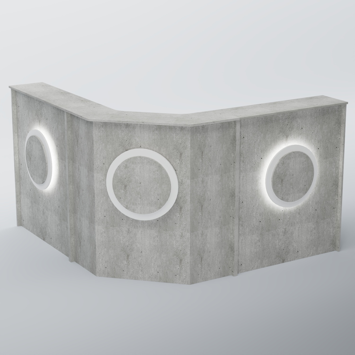 Ресепшен Г-образный КРУГ №3 Метрополитан Грей