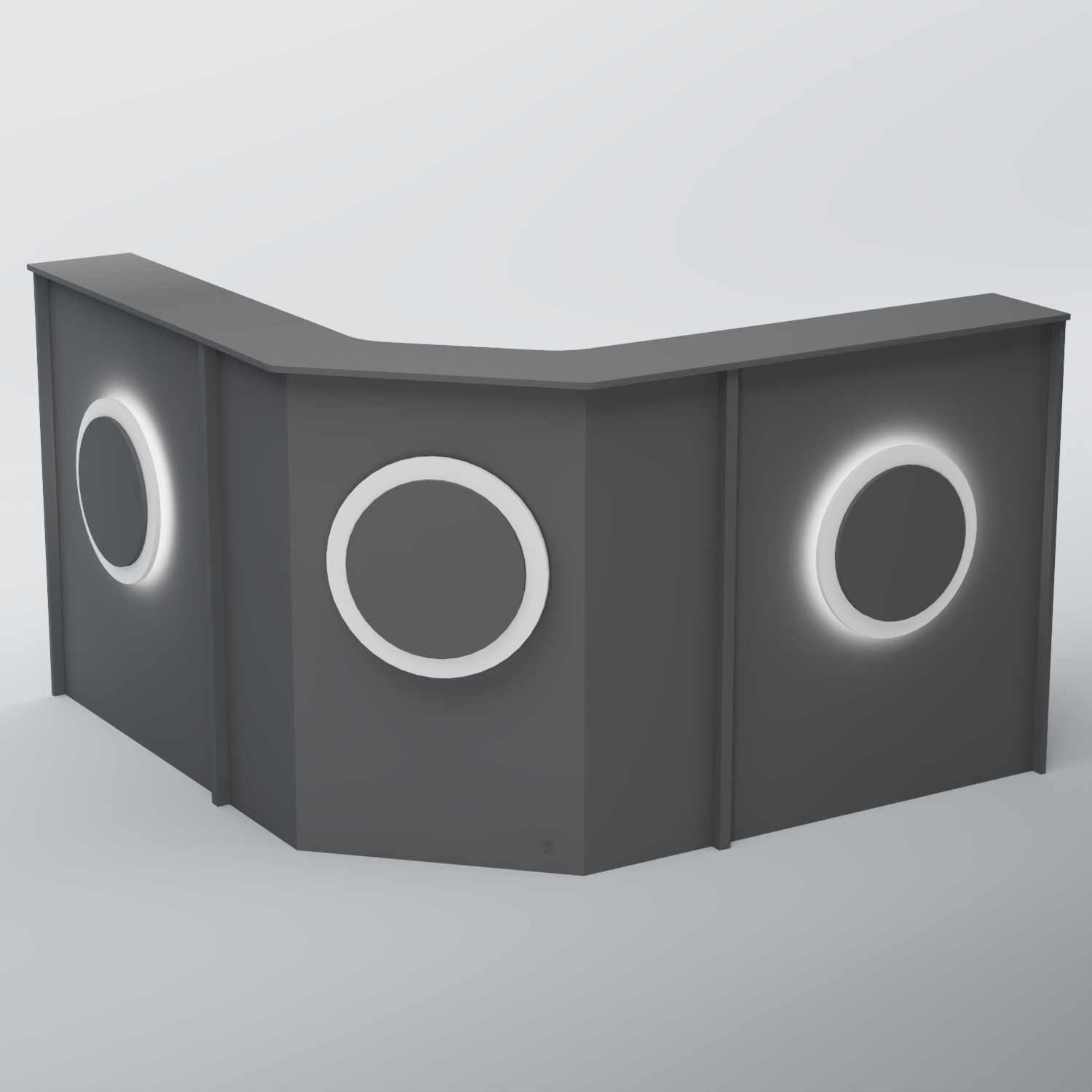 Ресепшен Г-образный КРУГ №3 Темно-Серый