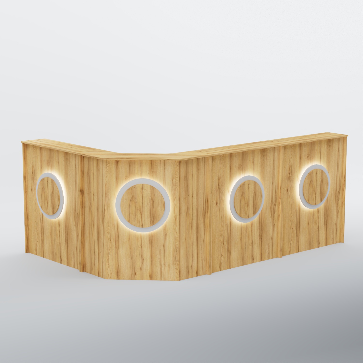 Ресепшен угловой большой КРУГ №4 Дуб Золотистый