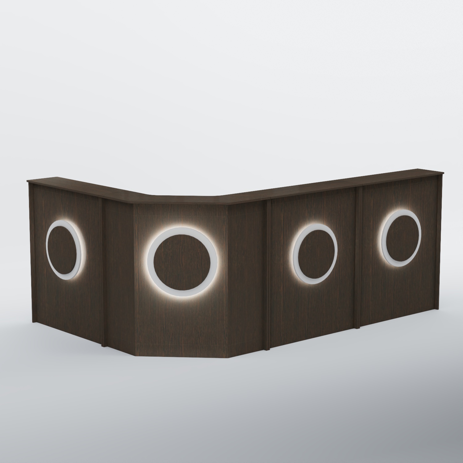 Ресепшен угловой большой КРУГ №4 Дуб Венге