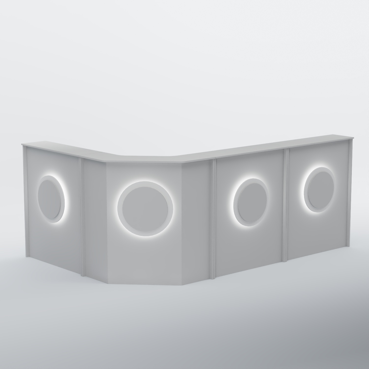 Ресепшен угловой большой КРУГ №4 Серый