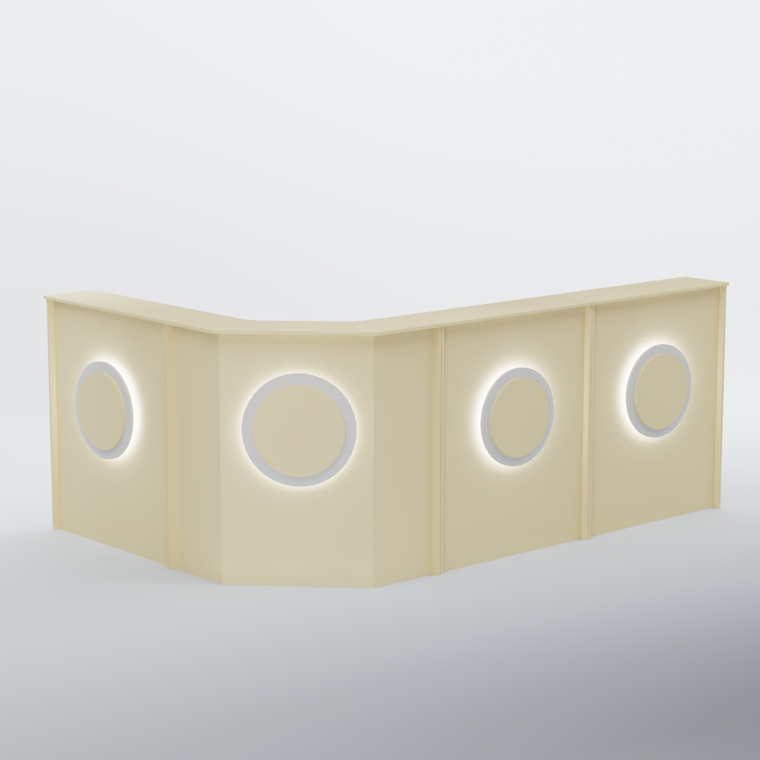 Ресепшен угловой большой КРУГ №4 Крем Вайс