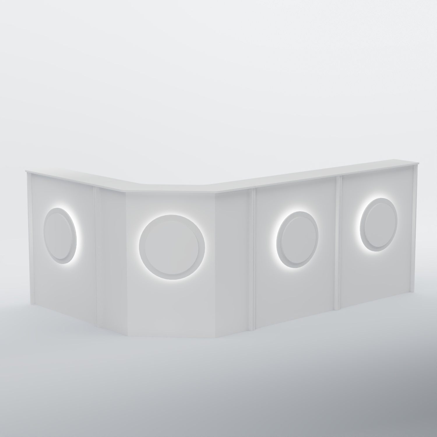 Ресепшен угловой большой КРУГ №4 Белый