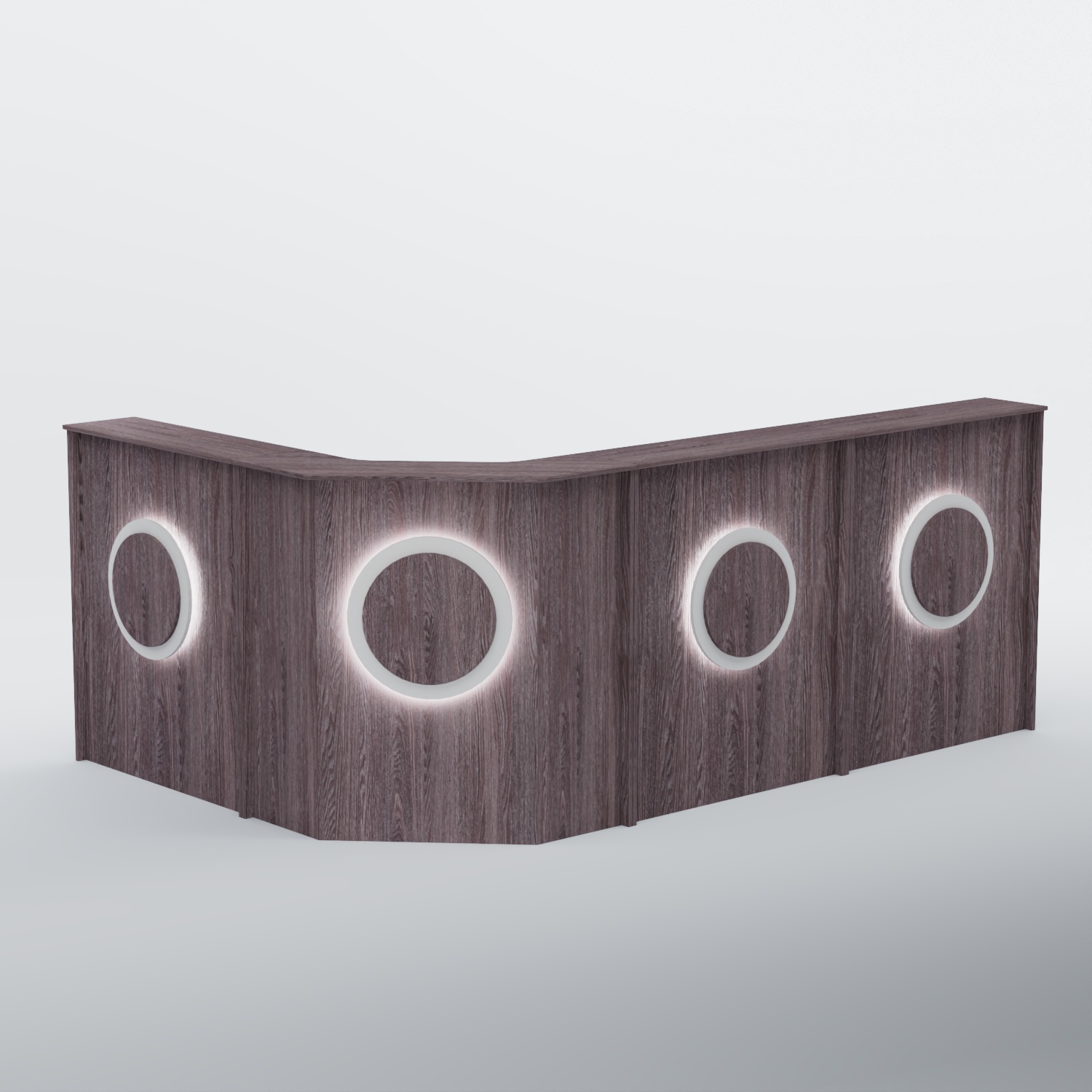 Ресепшен угловой большой КРУГ №4 Дуб Канзас коричневый