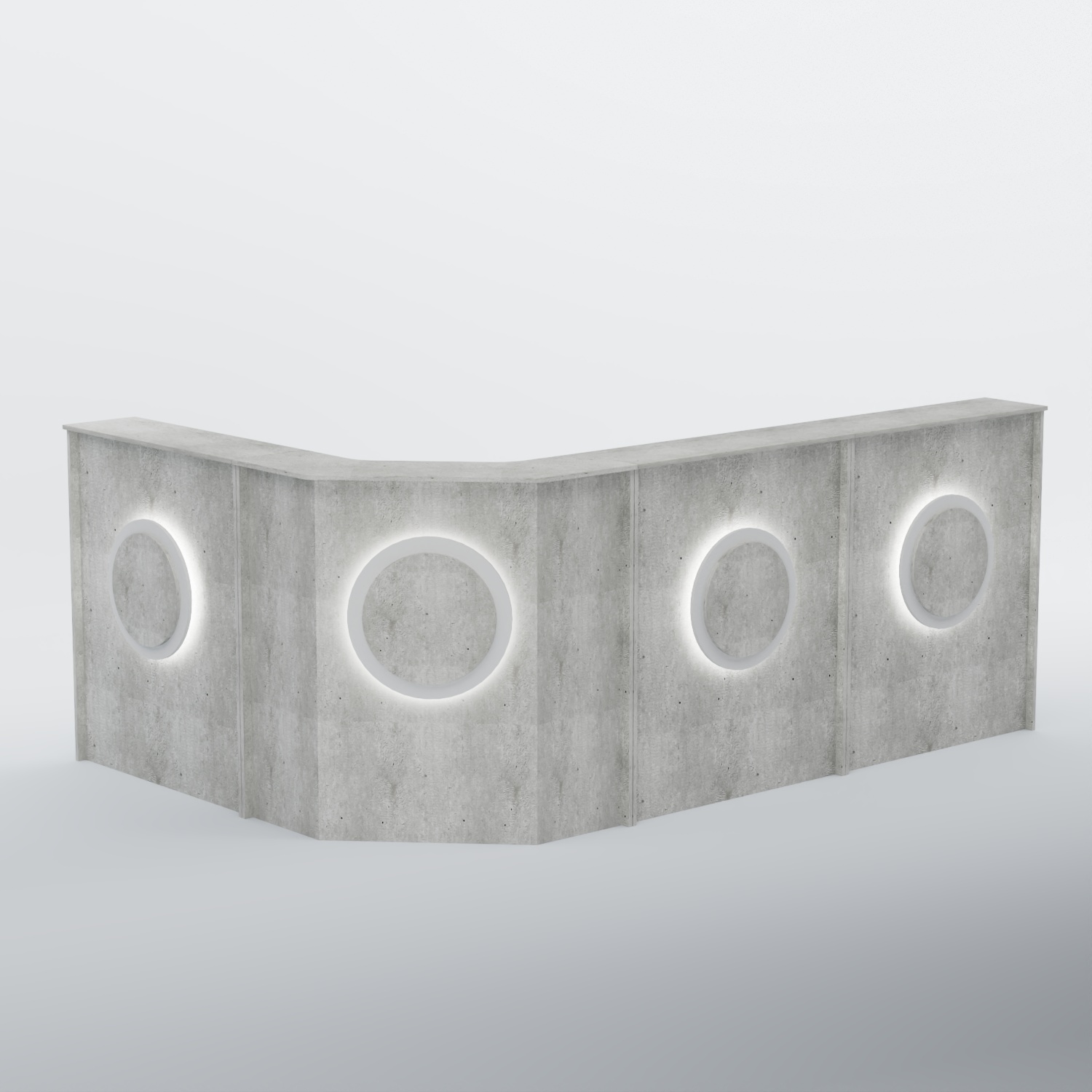 Ресепшен угловой большой КРУГ №4 Метрополитан Грей