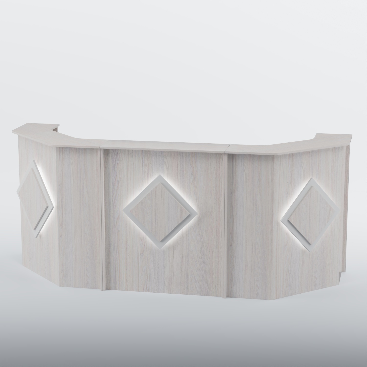 Ресепшен со скошенными углами КРУГ №5 Ясень Анкор светлый