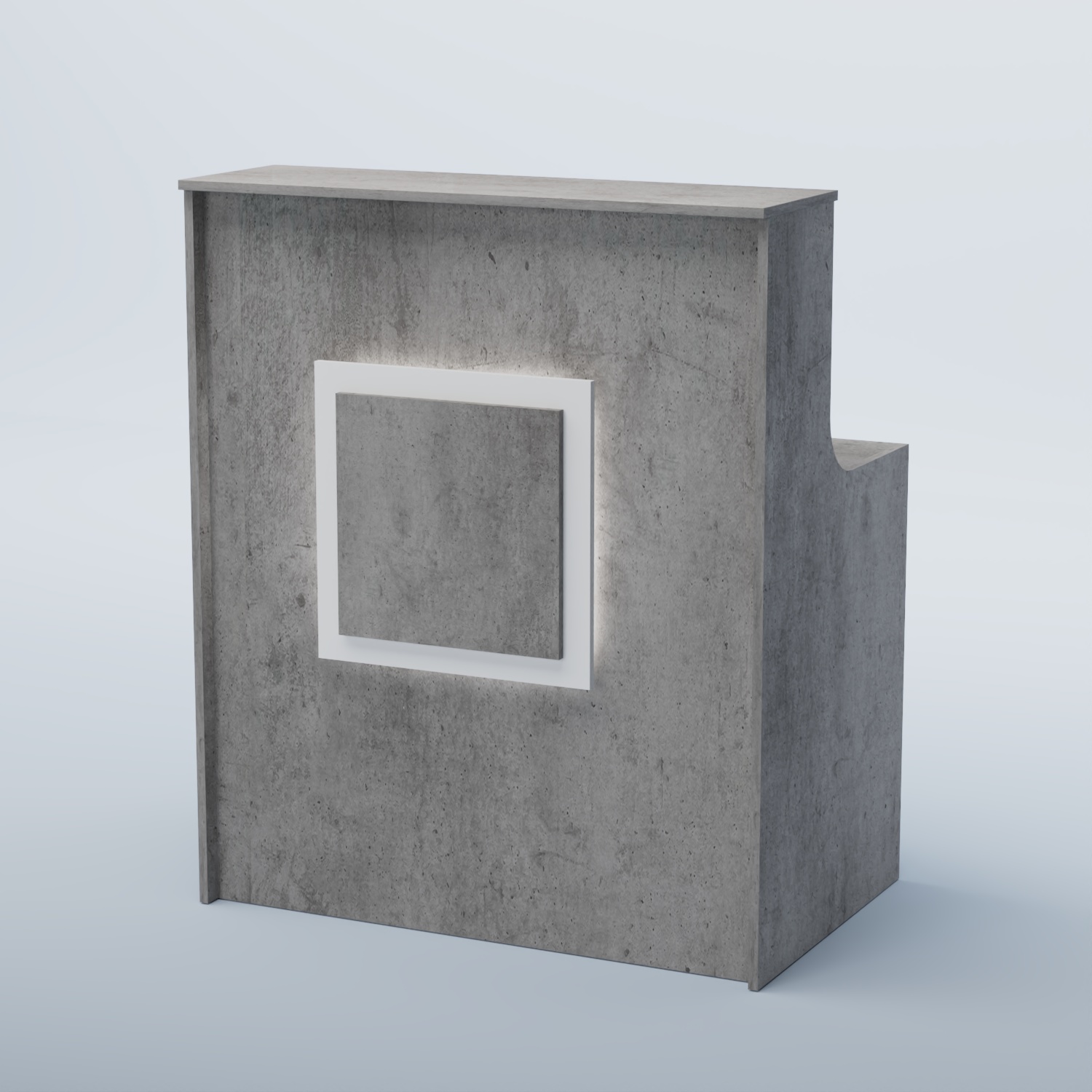 Ресепшен прямоугольный КВАДРАТ №1 Бетон Чикаго светло-серый F186 ST9