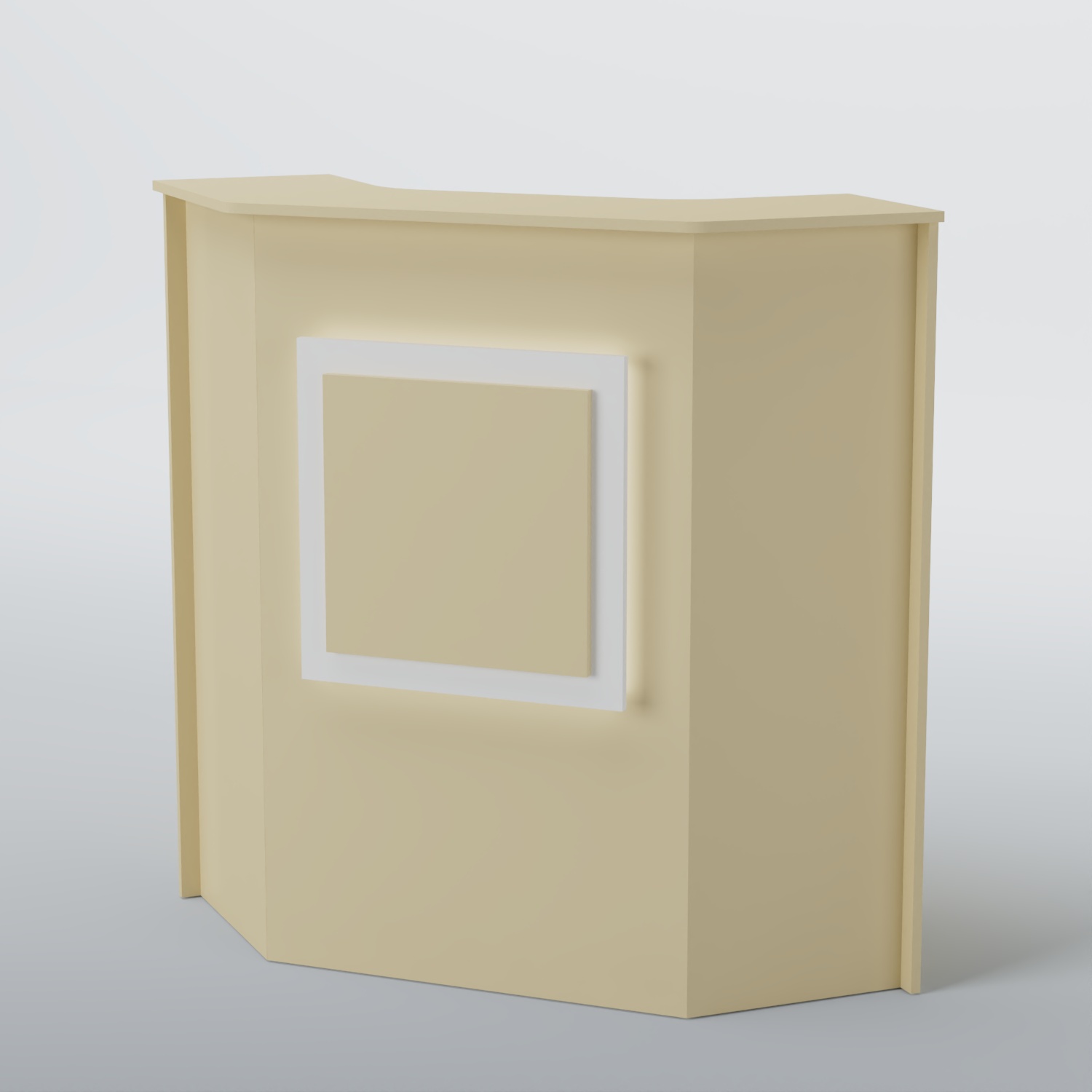 Ресепшен угловой КВАДРАТ №2 Крем Вайс