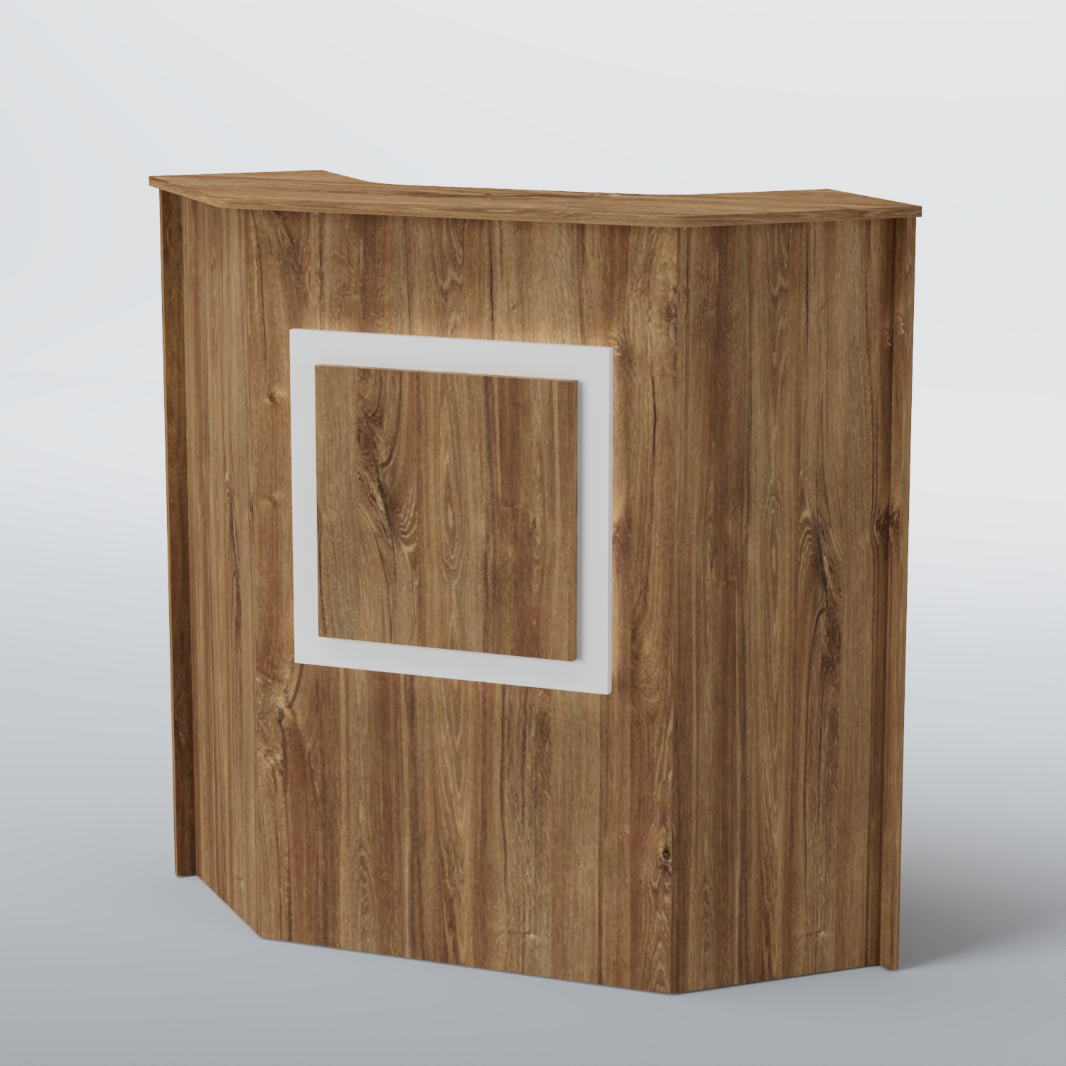 Ресепшен угловой КВАДРАТ №2 Дуб Канзас коричневый