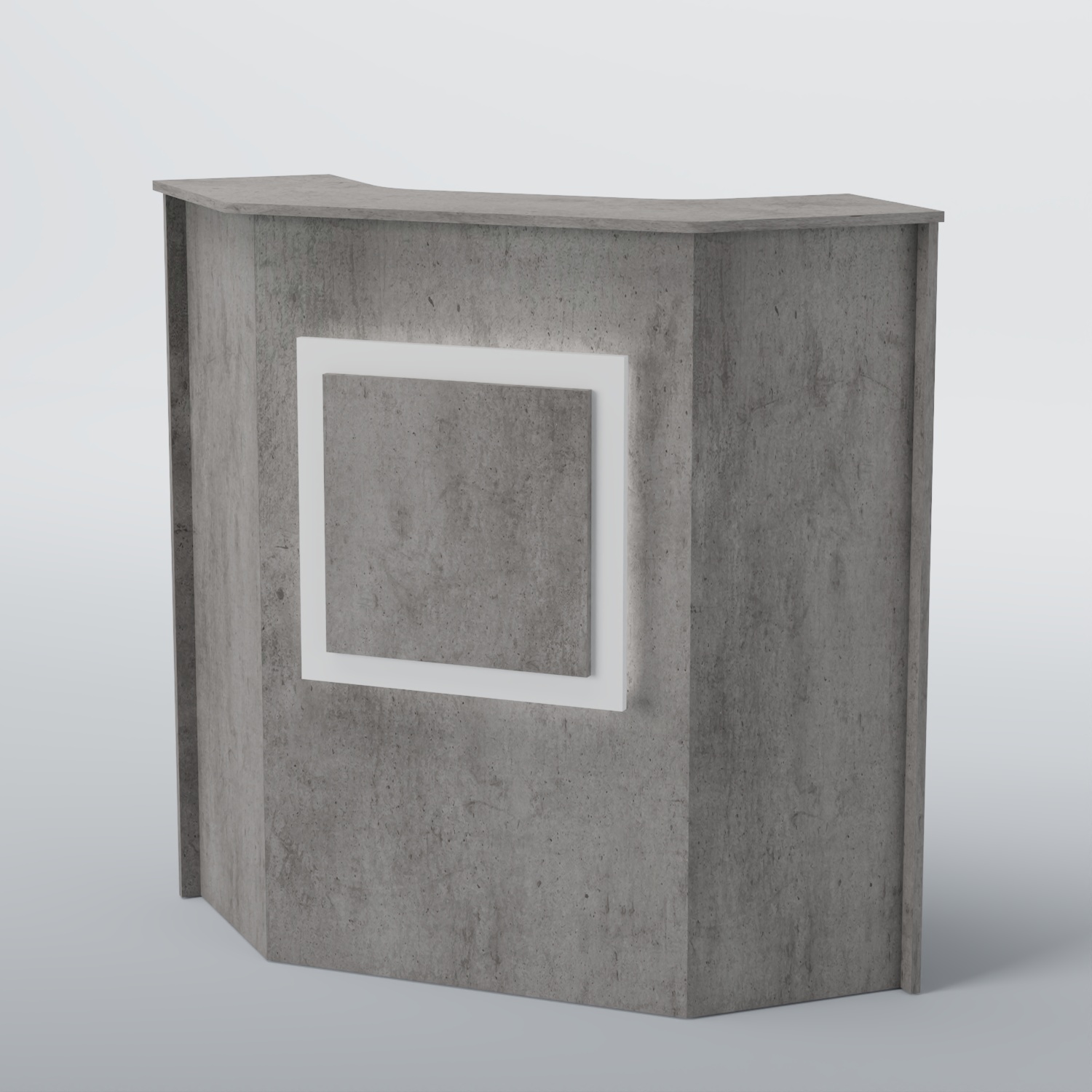 Ресепшен угловой КВАДРАТ №2 Бетон Чикаго светло-серый F186 ST9