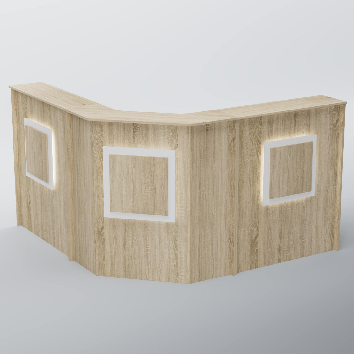 Ресепшен Г-образный КВАДРАТ №3 Дуб сонома