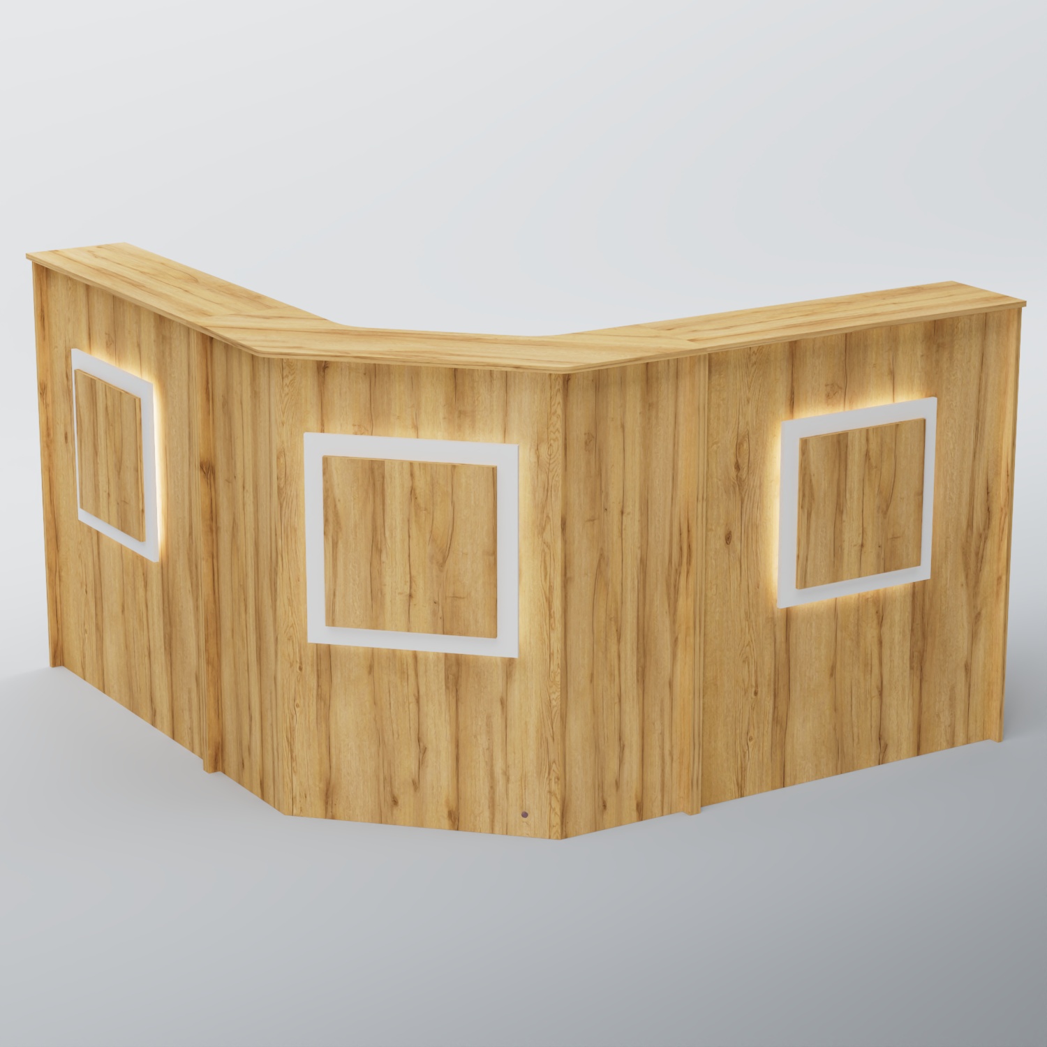 Ресепшен Г-образный КВАДРАТ №3 Дуб Золотистый