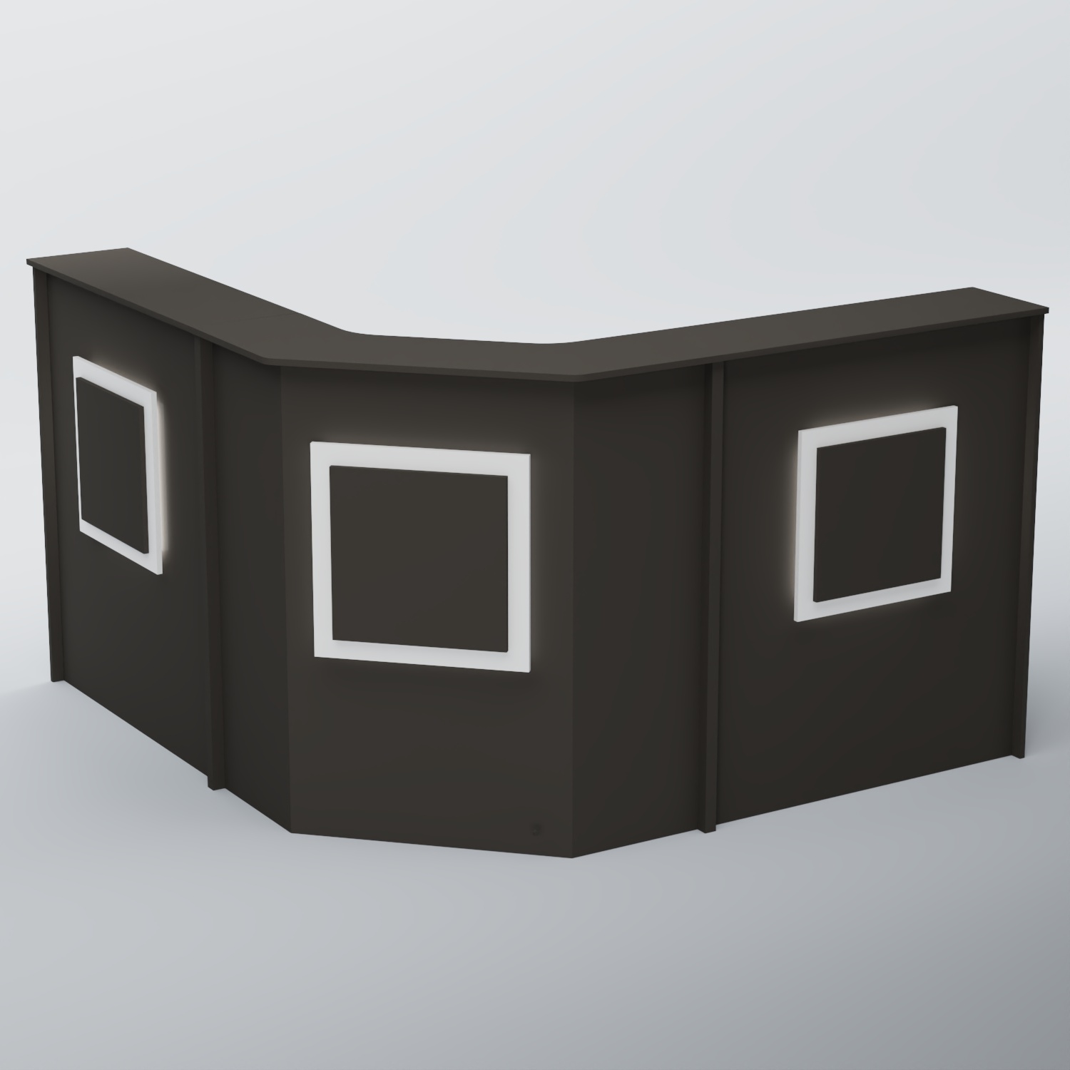 Ресепшен Г-образный КВАДРАТ №3 Черный