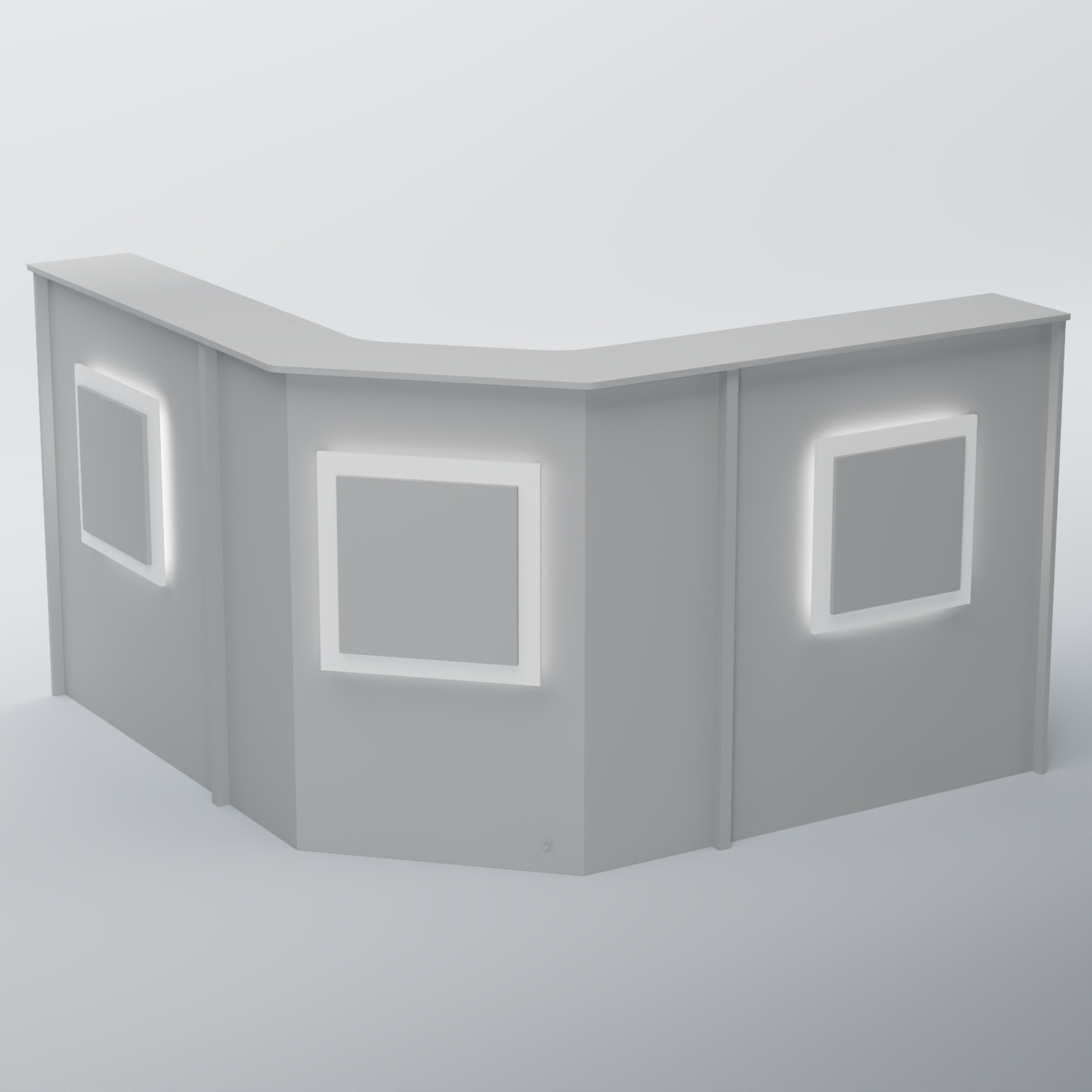 Ресепшен Г-образный КВАДРАТ №3 Серый