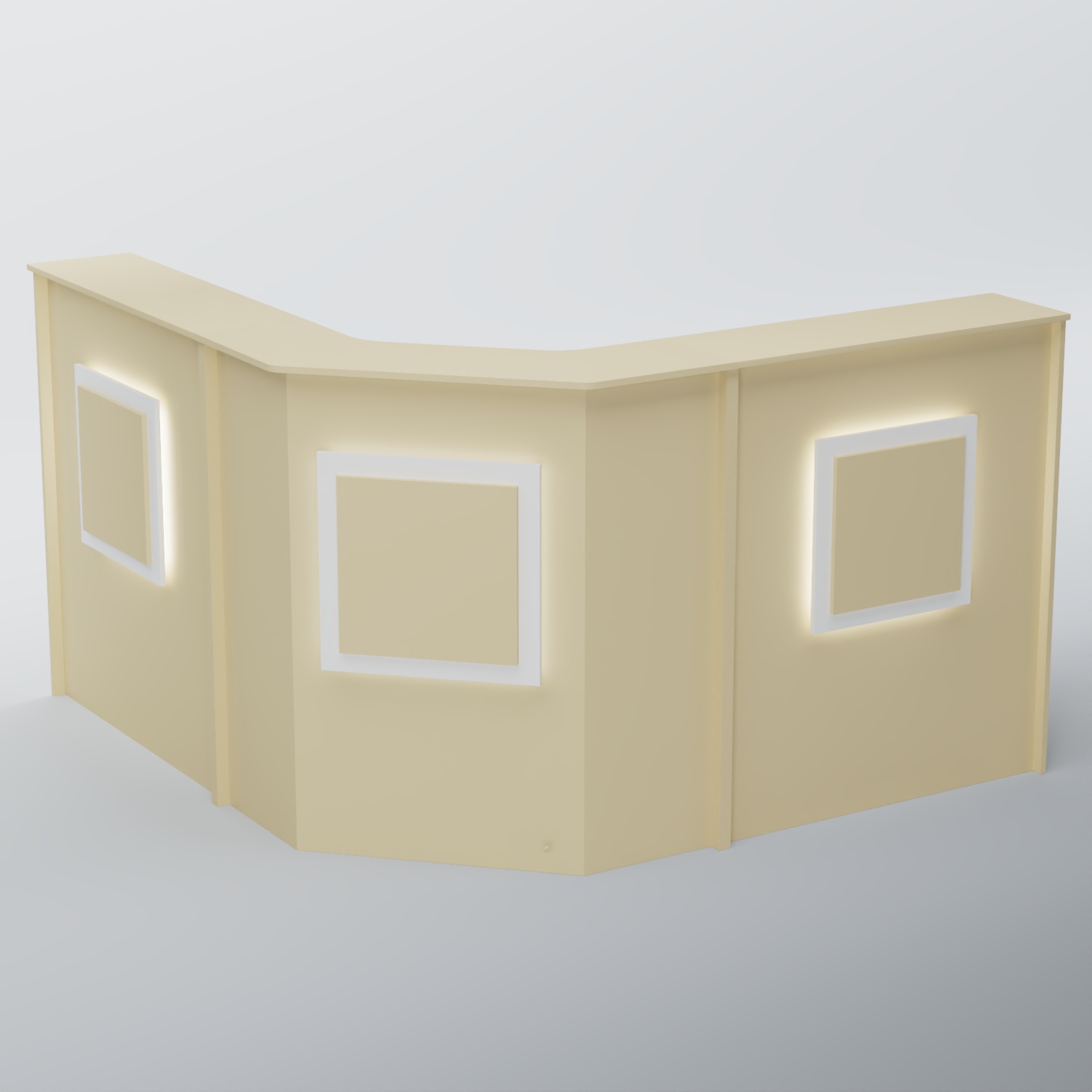 Ресепшен Г-образный КВАДРАТ №3 Крем Вайс