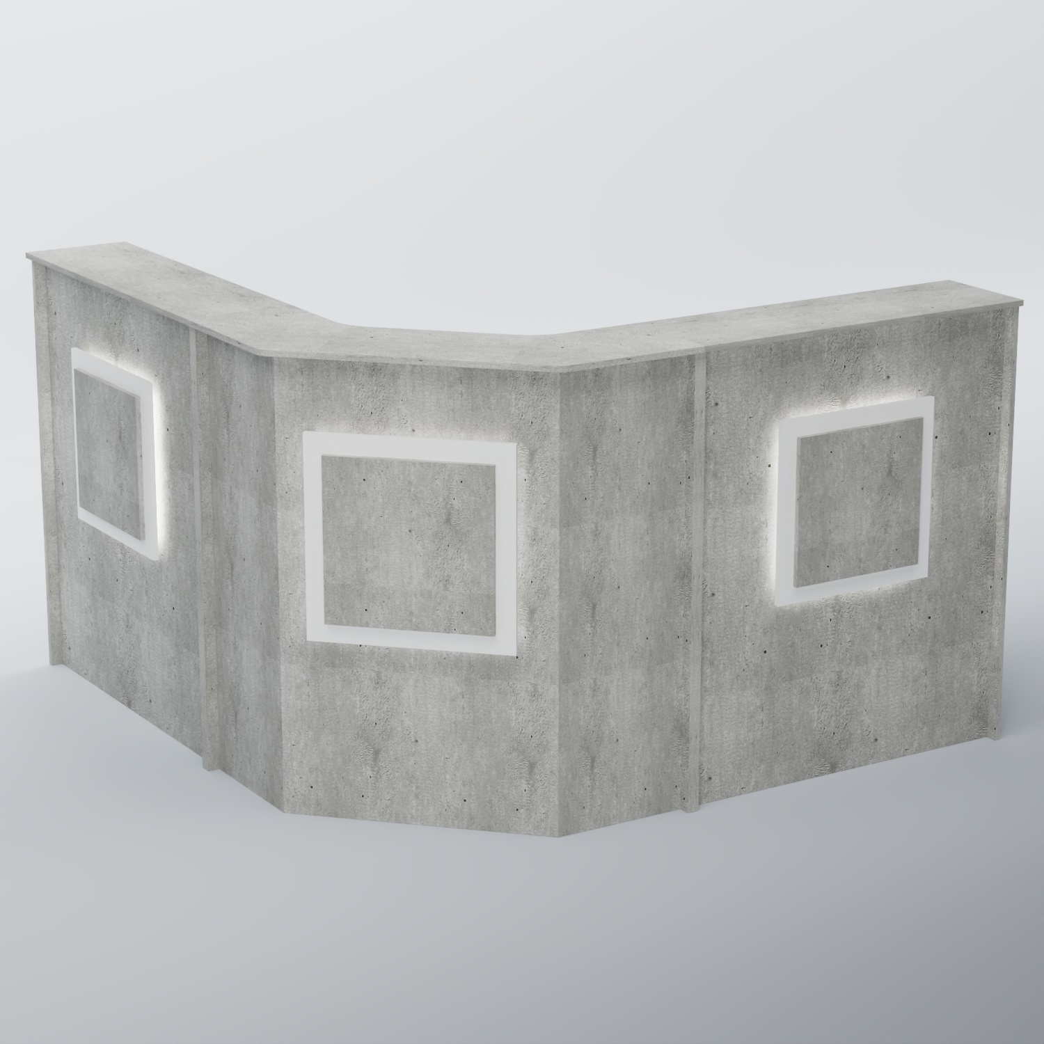 Ресепшен Г-образный КВАДРАТ №3 Метрополитан Грей