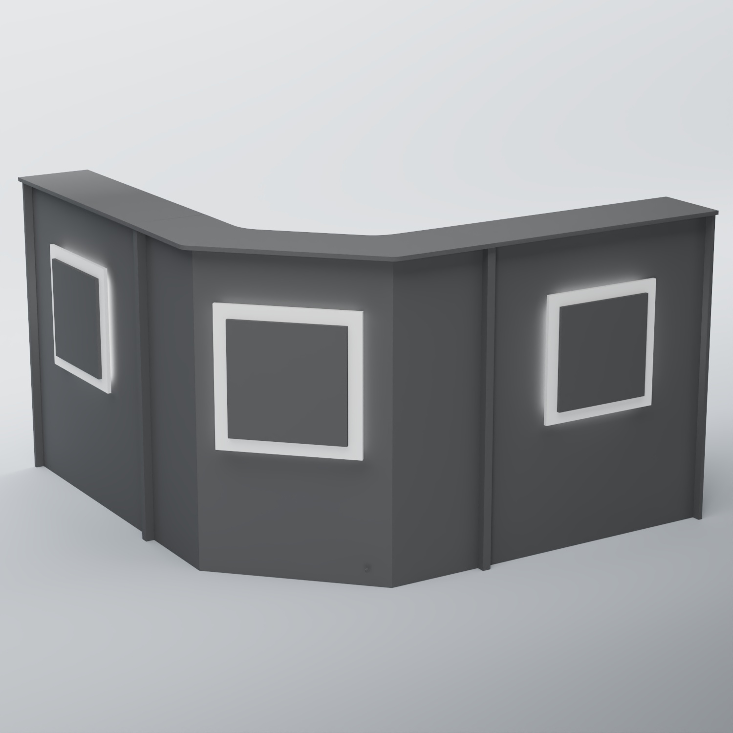 Ресепшен Г-образный КВАДРАТ №3 Темно-Серый