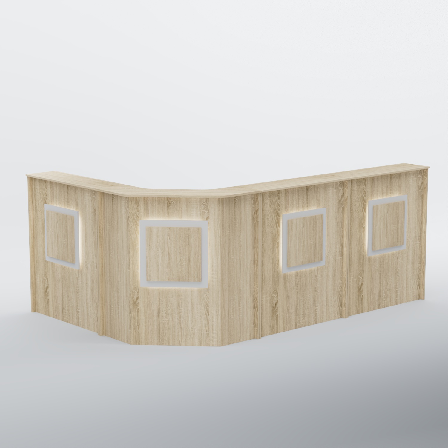 Ресепшен угловой большой КВАДРАТ №4 Дуб сонома