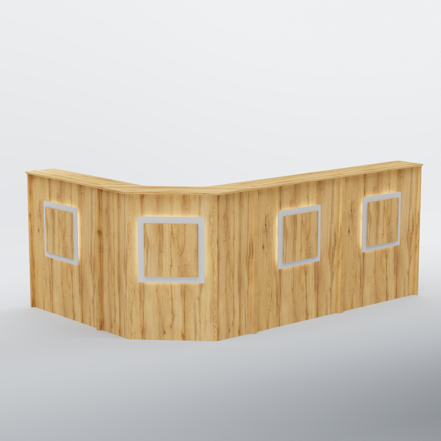 Ресепшен угловой большой КВАДРАТ №4 Дуб Золотистый