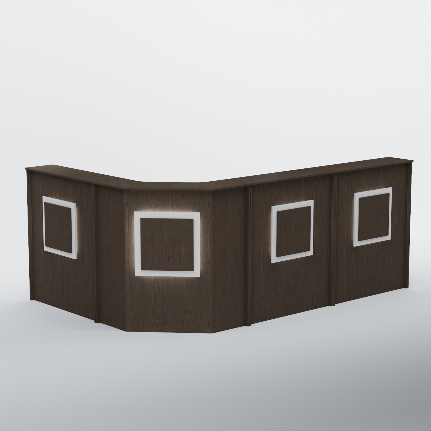 Ресепшен угловой большой КВАДРАТ №4 Дуб Венге