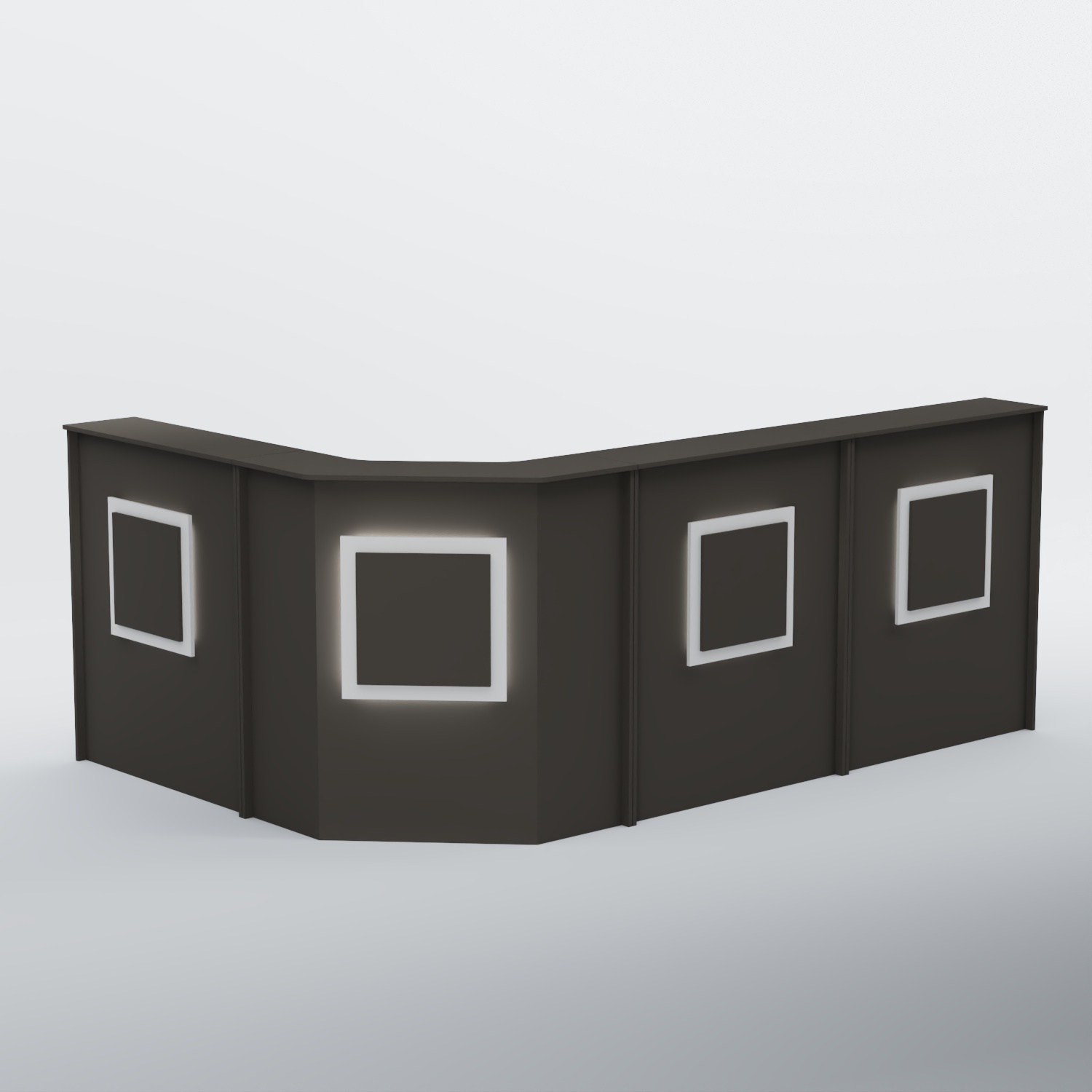 Ресепшен угловой большой КВАДРАТ №4 Крем Вайс