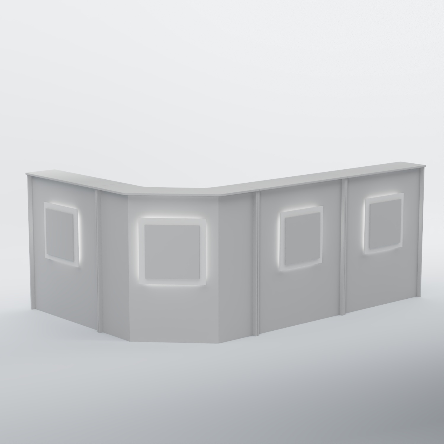 Ресепшен угловой большой КВАДРАТ №4 Серый