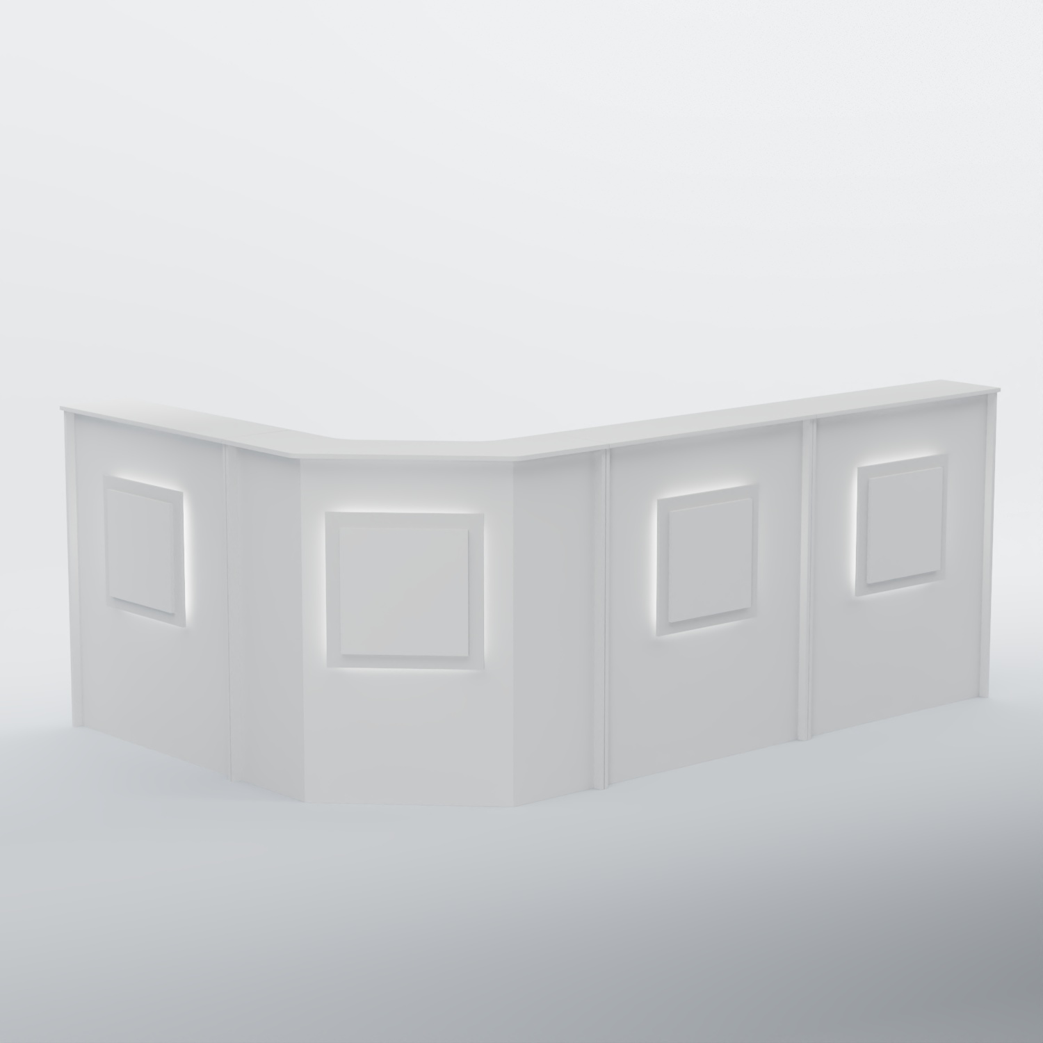 Ресепшен угловой большой КВАДРАТ №4 Белый