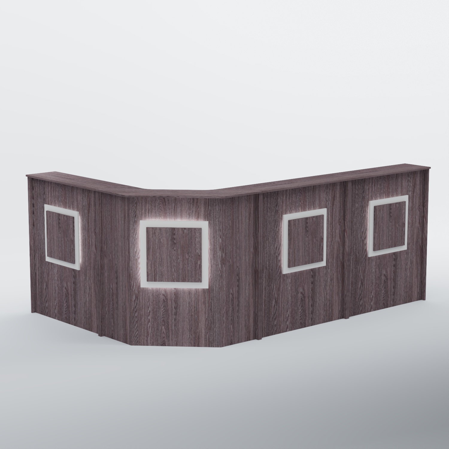 Ресепшен угловой большой КВАДРАТ №4 Ясень Анкор темный