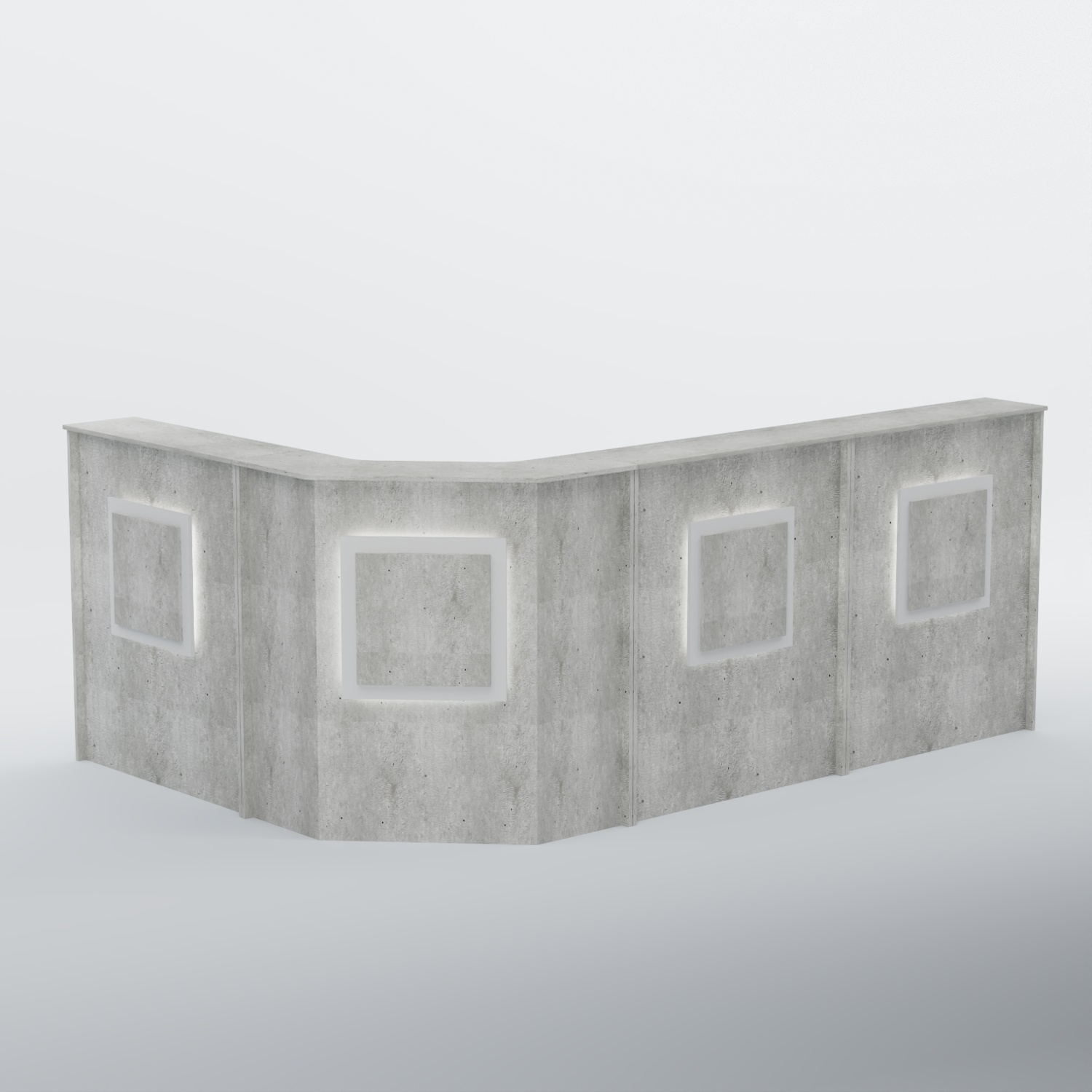 Ресепшен угловой большой КВАДРАТ №4 Метрополитан Грей