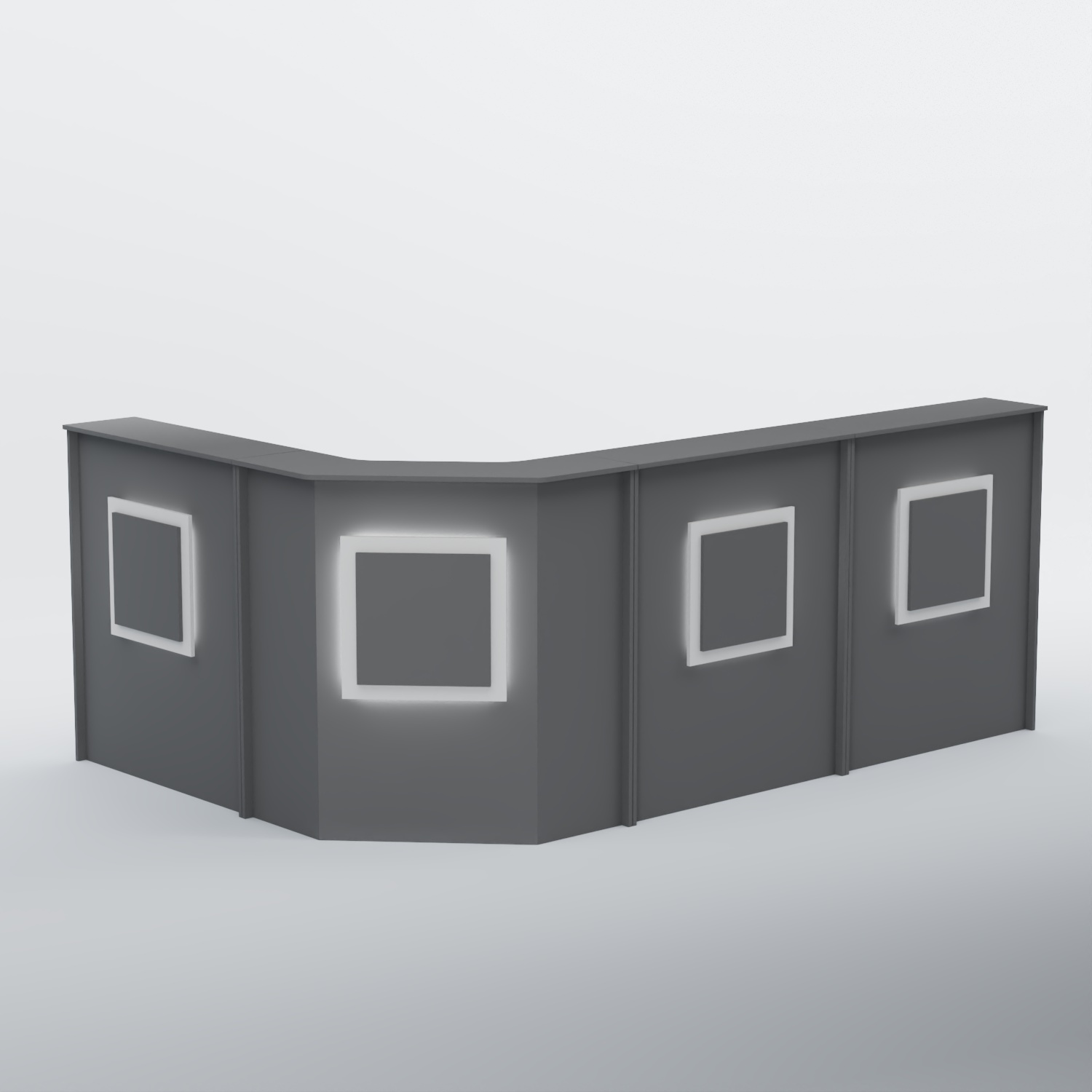 Ресепшен угловой большой КВАДРАТ №4 Темно-Серый