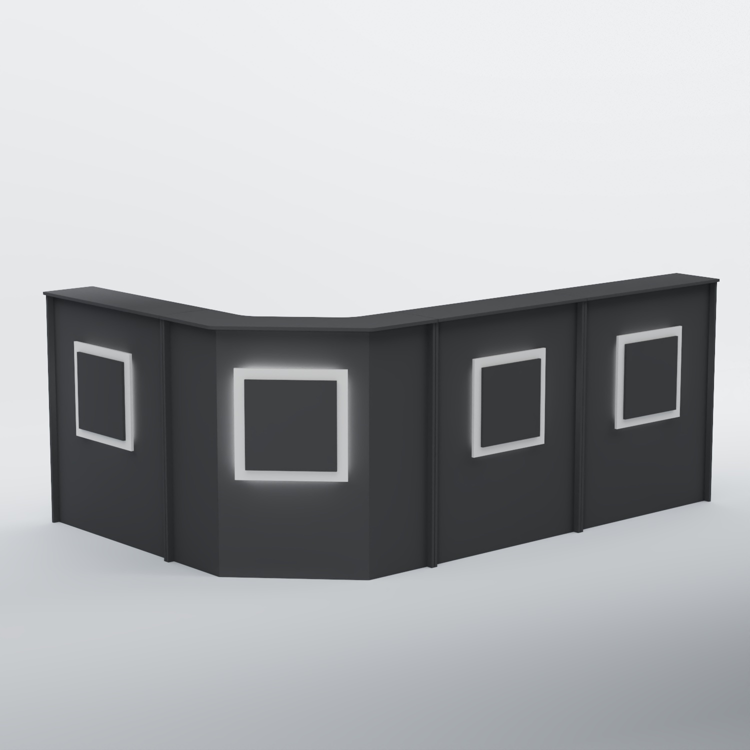 Ресепшен угловой большой КВАДРАТ №4 Антрацит