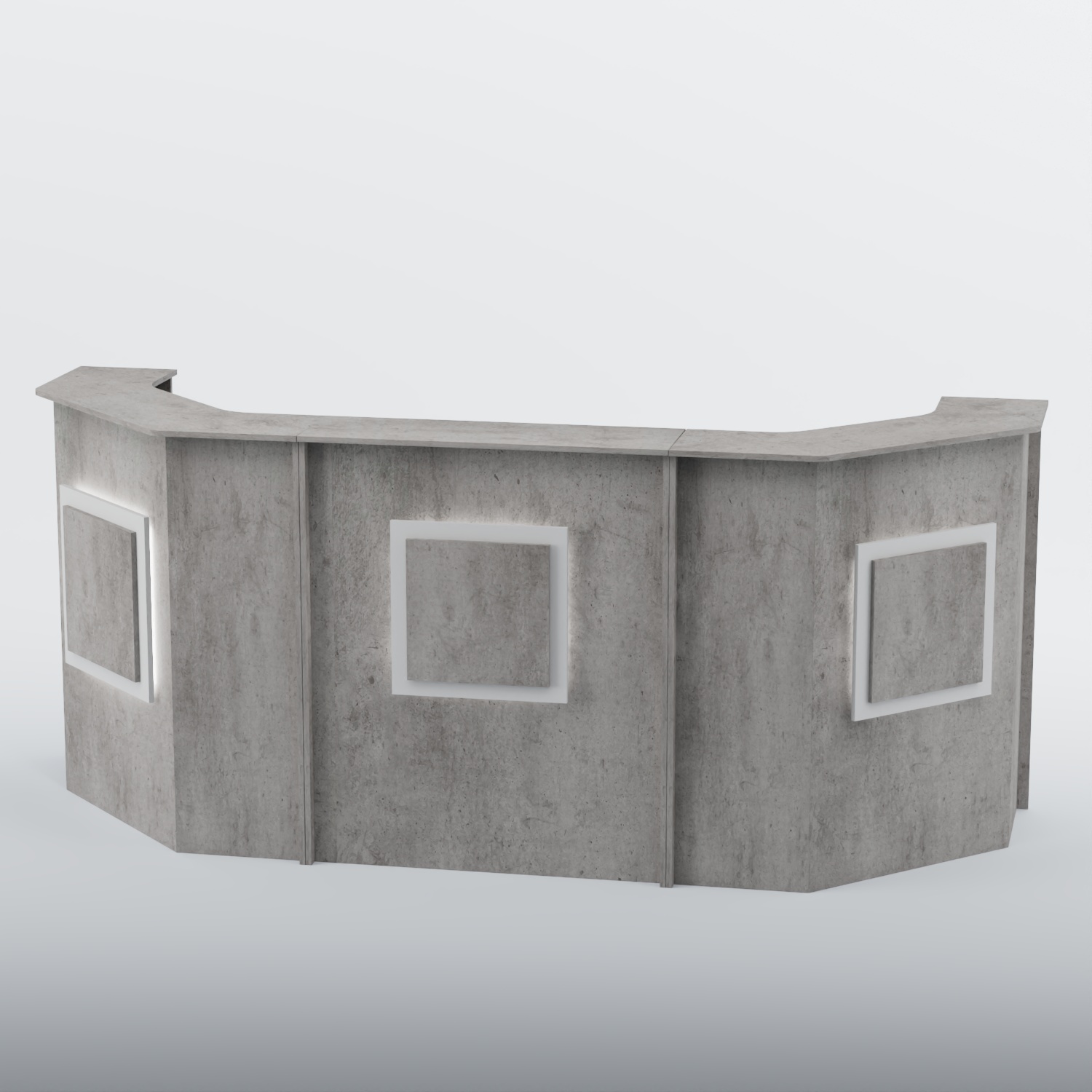 Ресепшен со скошенными углами КВАДРАТ №5 Бетон Чикаго светло-серый F186 ST9