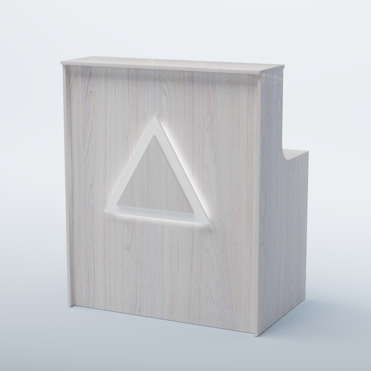 Ресепшен прямоугольный ТРЕУГОЛЬНИК №1 Ясень Анкор светлый