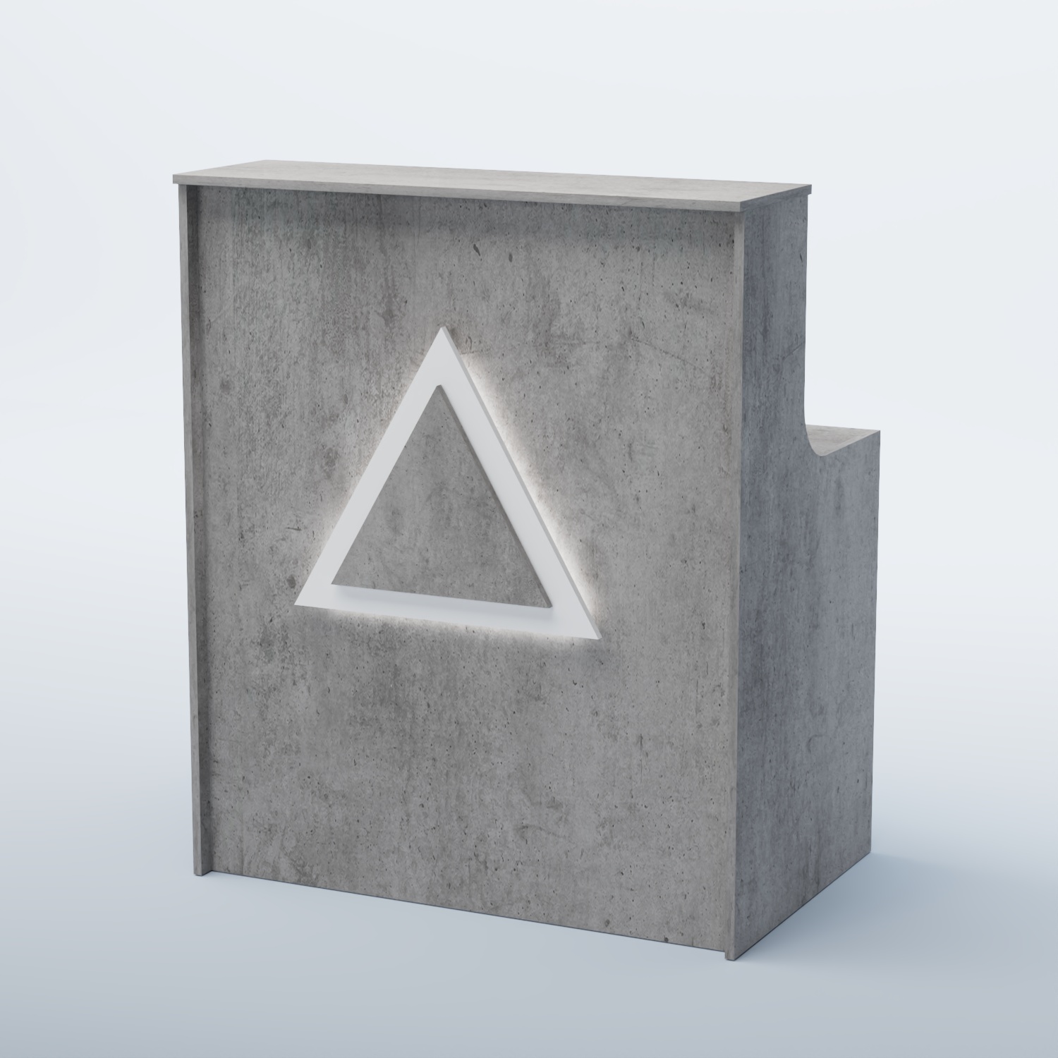 Ресепшен прямоугольный ТРЕУГОЛЬНИК №1 Бетон Чикаго светло-серый F186 ST9