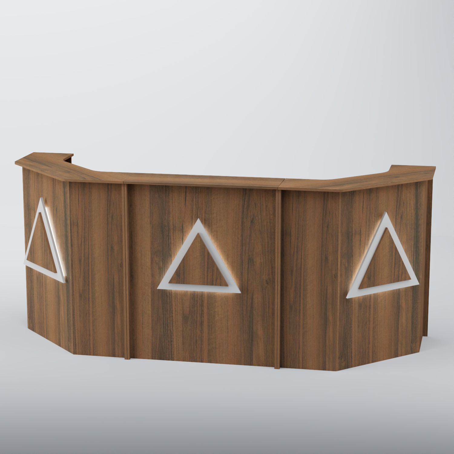 Ресепшен со скошенными углами ТРЕУГОЛЬНИК №5 Орех