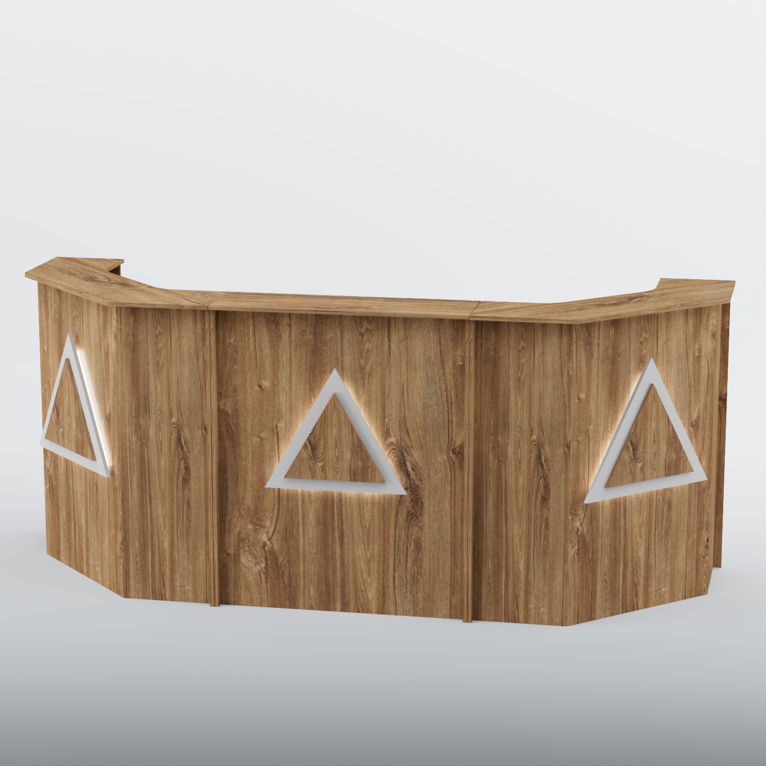 Ресепшен со скошенными углами ТРЕУГОЛЬНИК №5 Дуб Канзас коричневый