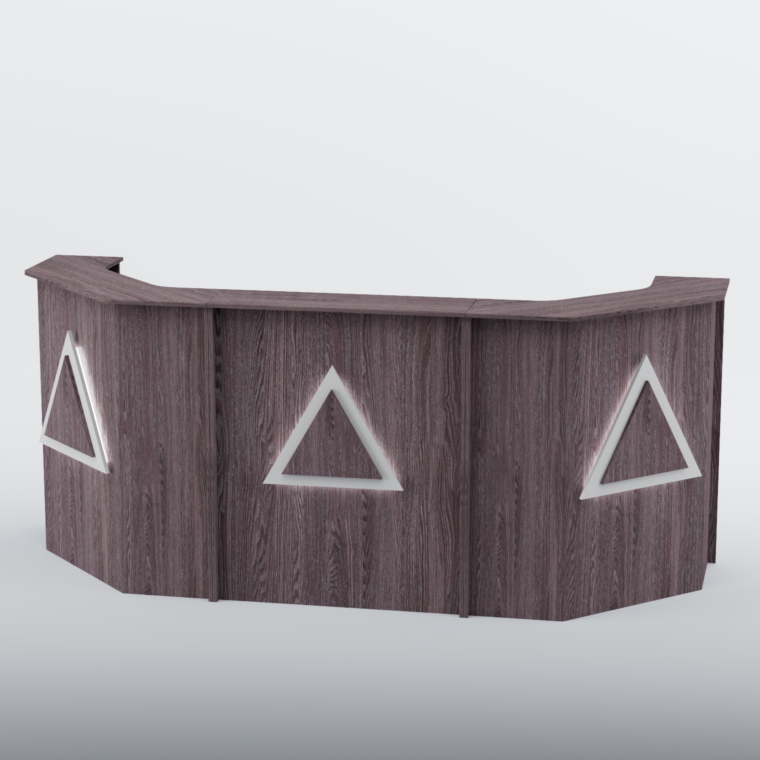 Ресепшен со скошенными углами ТРЕУГОЛЬНИК №5 Ясень Анкор темный