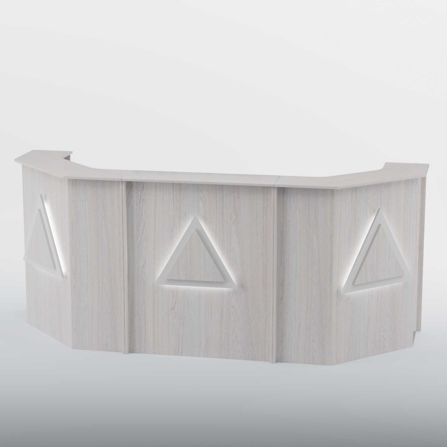 Ресепшен со скошенными углами ТРЕУГОЛЬНИК №5 Ясень Анкор светлый