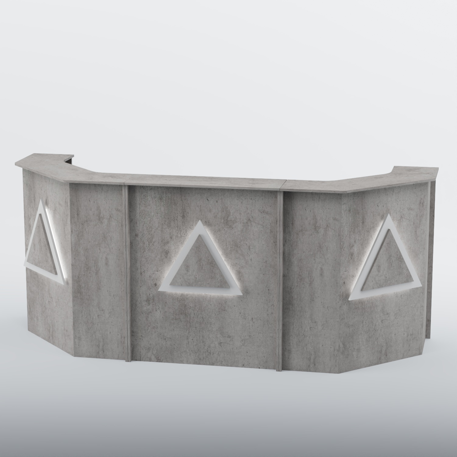 Ресепшен со скошенными углами ТРЕУГОЛЬНИК №5 Бетон Чикаго светло-серый F186 ST9