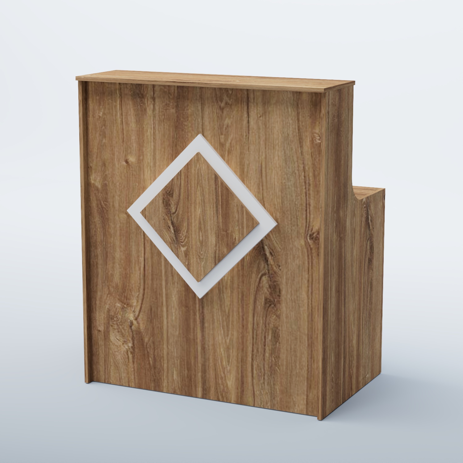 Ресепшен прямоугольный РОМБ №1 Дуб Канзас коричневый